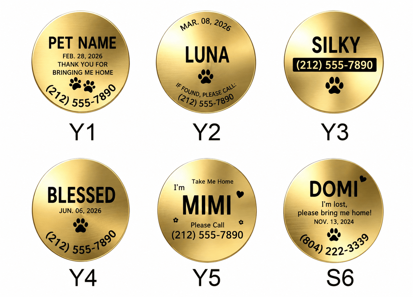 Personalized Brass Round Pet ID Tag - The Purrist