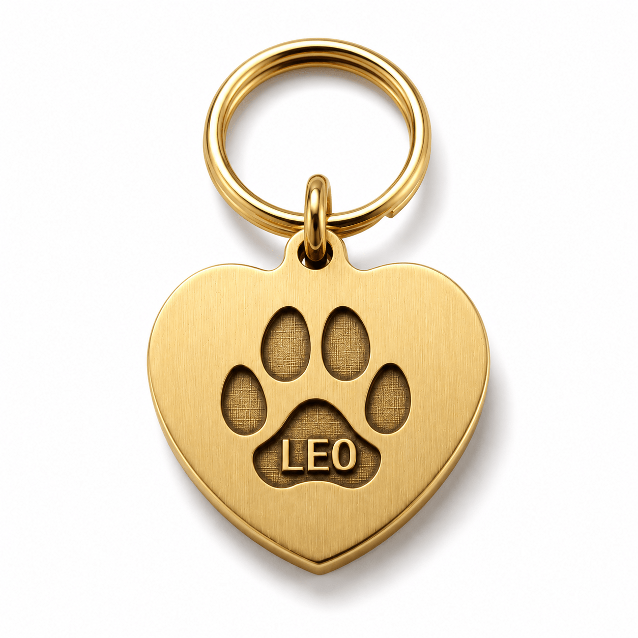 Personalized Brass Heart Pet Portrait Tag - The Purrist