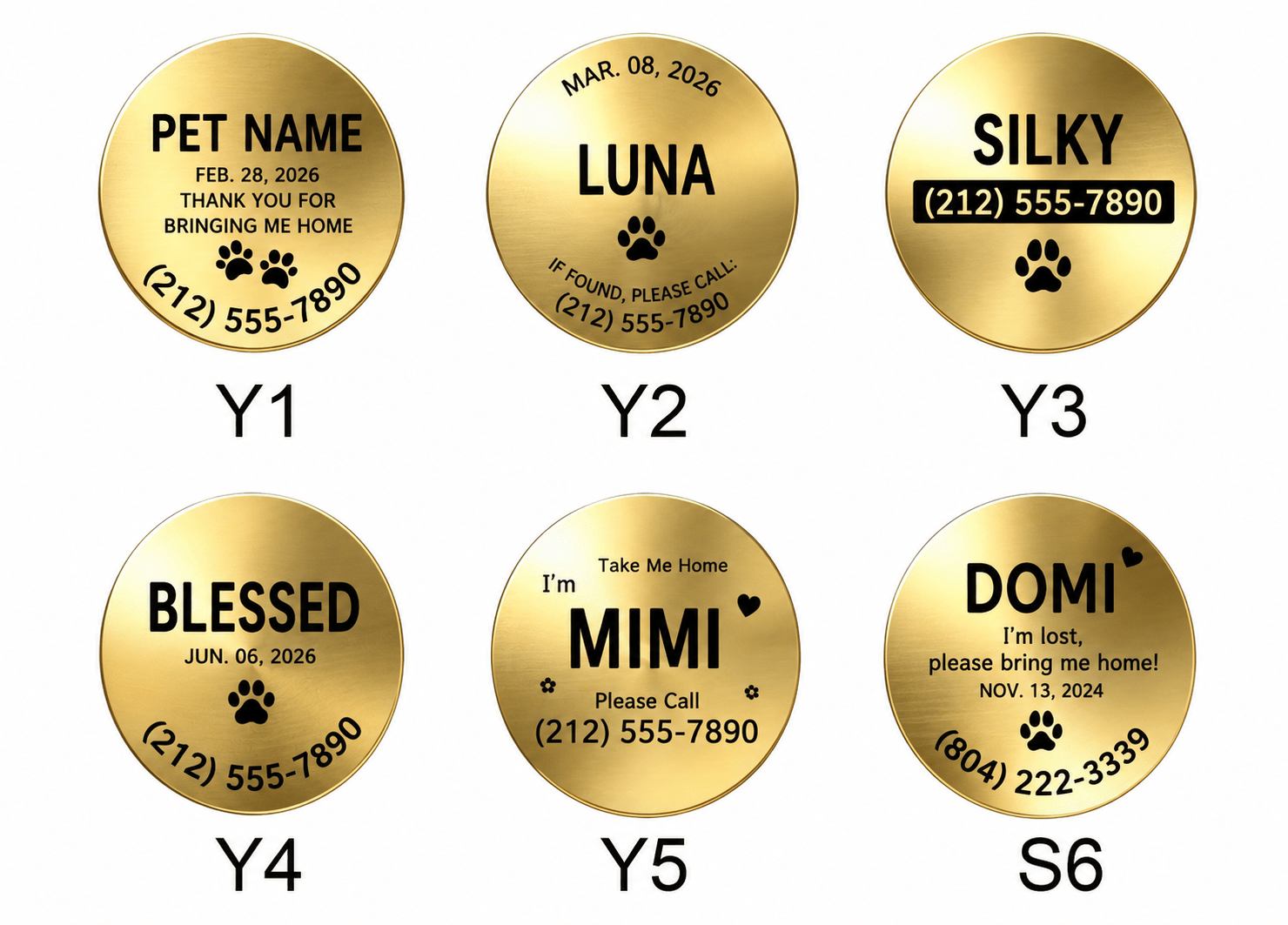 Personalized Brass Round Pet ID Tag - The Purrist