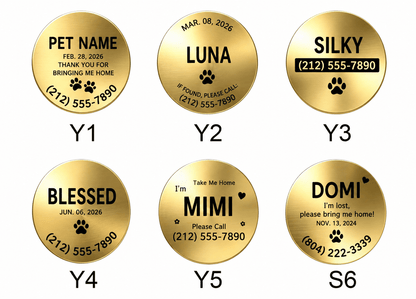 Personalized Brass Round Pet ID Tag - The Purrist