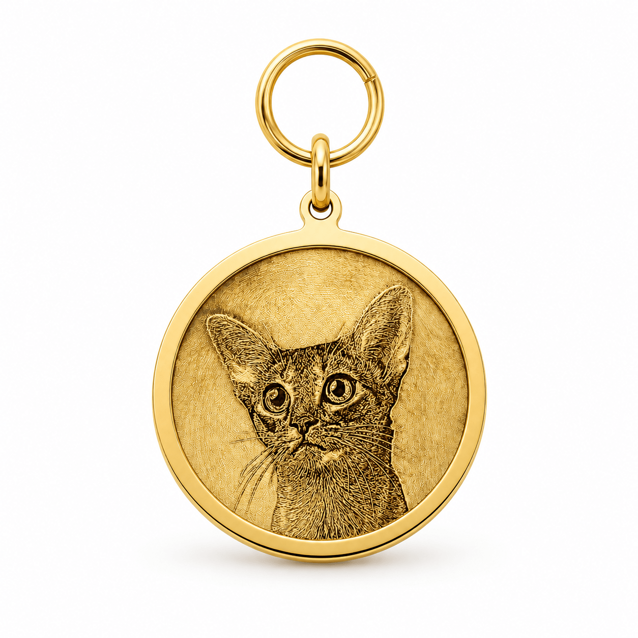 Personalized Brass Round Pet ID Tag - The Purrist