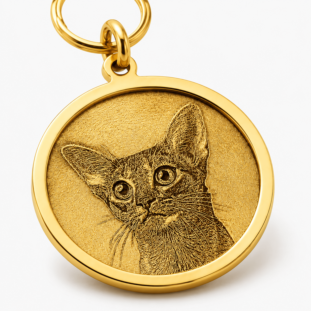 Personalized Brass Round Pet ID Tag - The Purrist