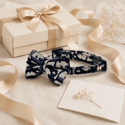 Midnight Plaid Bowtie Cat Collar - The Purrist