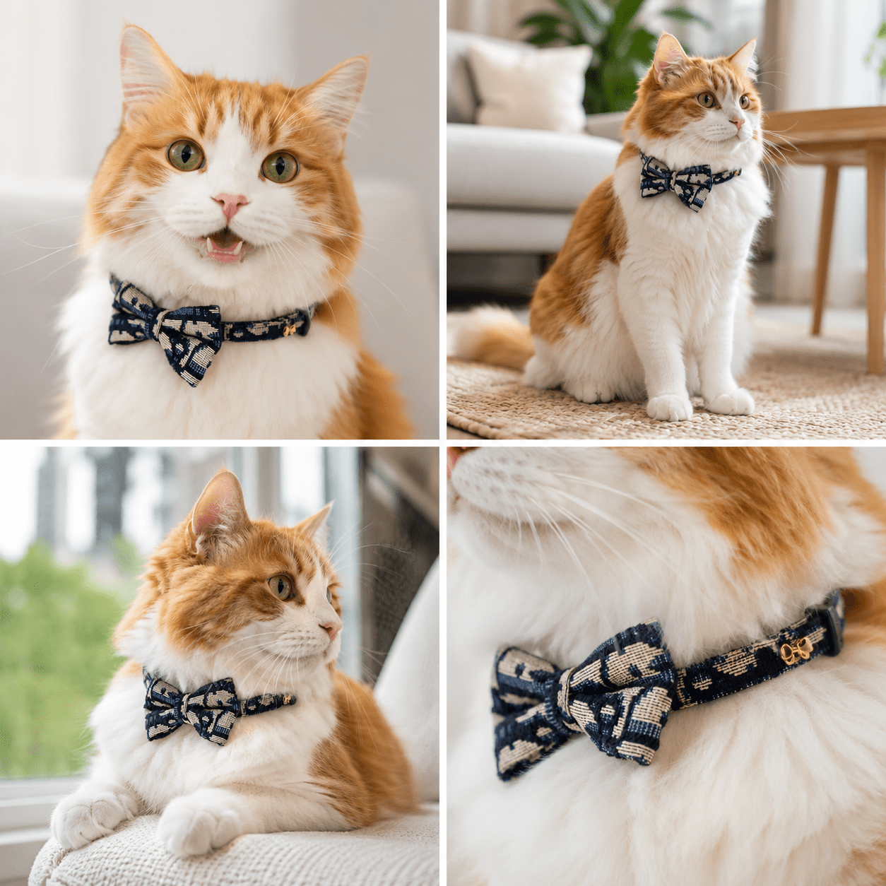 Midnight Plaid Bowtie Cat Collar - The Purrist